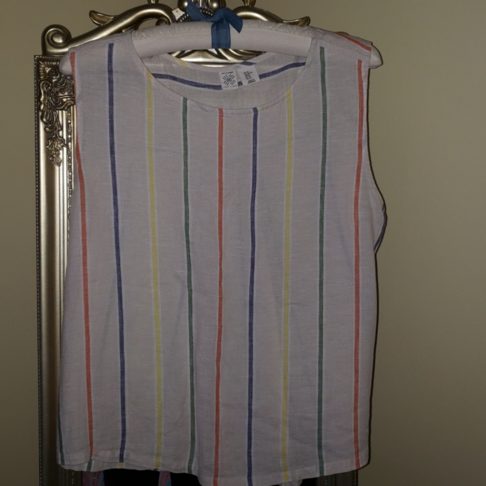 Striped Linen Shell